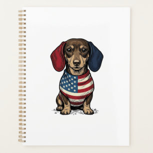 Agenda Diseño vectorial de grabado vintage de Dachshund p