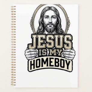 Agenda Diseño vectorial grabado vintage Jesús es mi compa