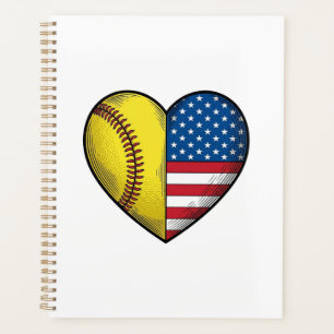Agenda Diseño vectorial vintage de béisbol USA bandera co