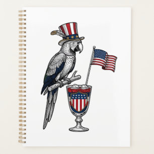 Agenda Diseño vectorial vintage de cóctel de loro patriót