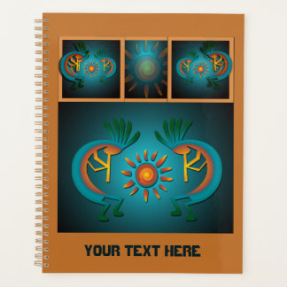 Agenda Diseño Verde azulado suroeste de Kokopelli Sun