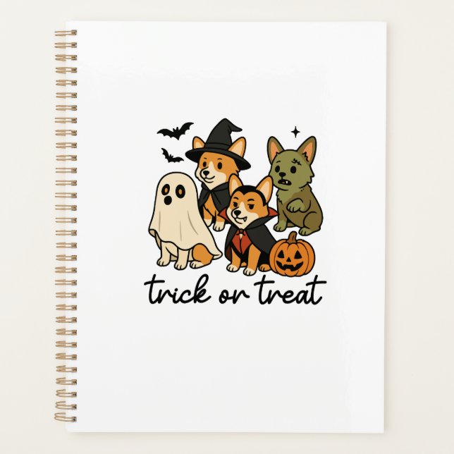 Agenda disfraz de Halloween para corgi  (Anverso)