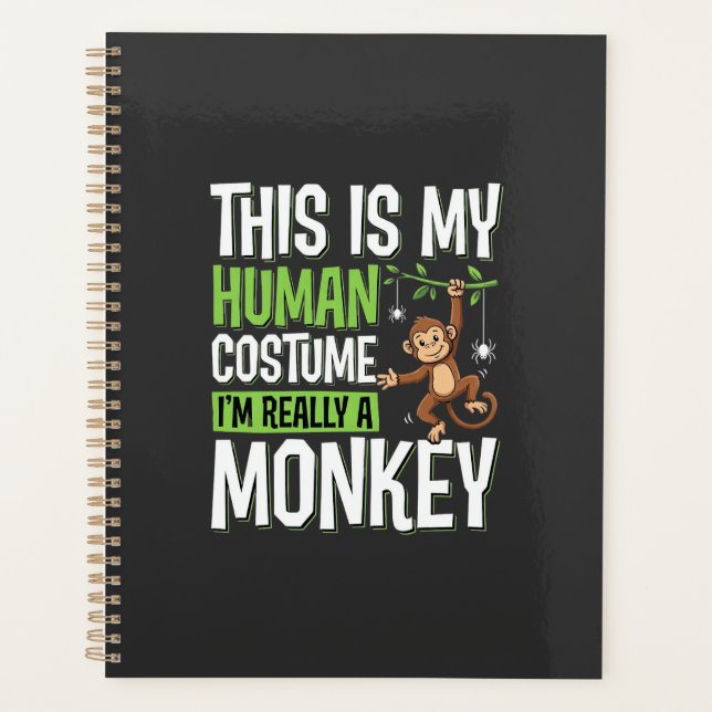 Agenda Disfraz de mono divertido vector de Halloween (Anverso)