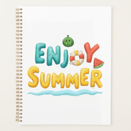 Agenda Disfrutar del Ilustracion de texto de verano