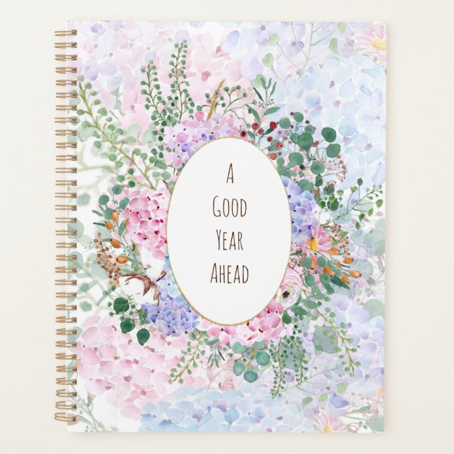 Agenda disposición de la hidrangea azul rosa púrpura 1 pa (Anverso)