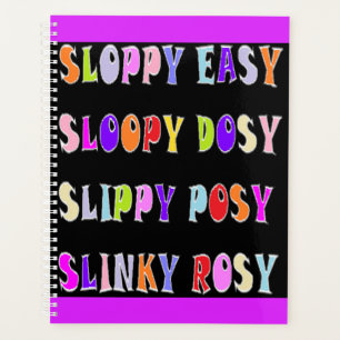 Agenda Disqueto diseño Easy Slinky negro con texto de col