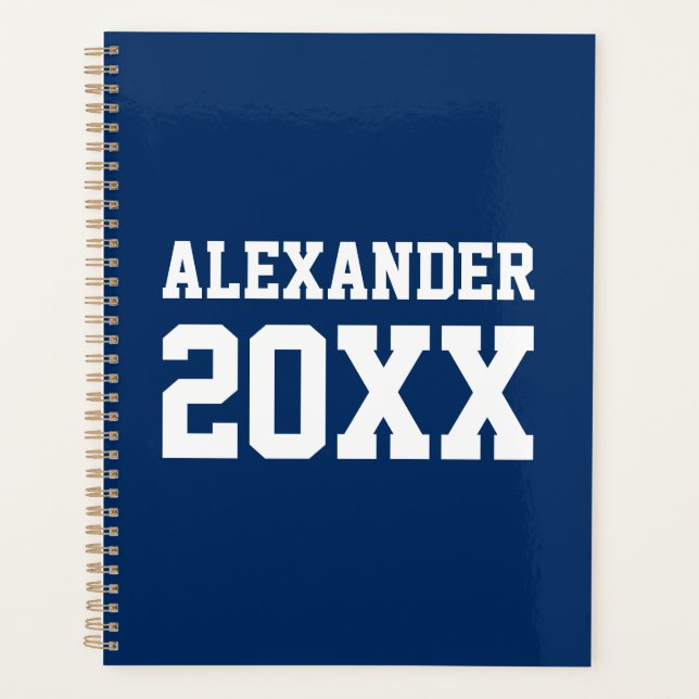 Agenda Distinto deporte nombre y año de costumbre blanco  (Anverso)