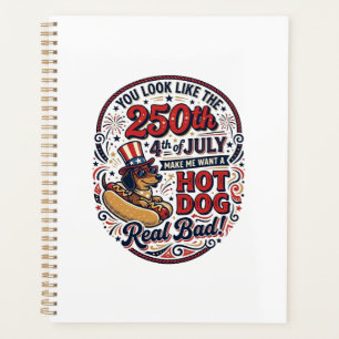 Agenda Divertido 250º 4 de Julio Hot Dog Dachshund