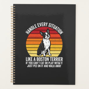 Agenda Divertido Actitud Perro Retro Boston Terrier