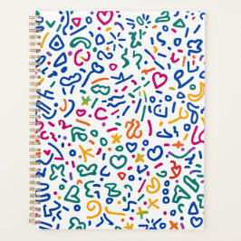 Agenda Divertido doodle de formas vibratorias coloridas