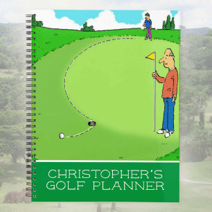 Agenda Divertido ilustracion personalizado de golfistas.