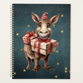 Agenda Divertido mono vintage Navidad Burro