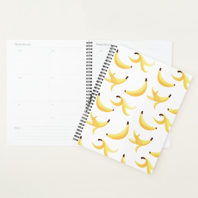 Agenda Divertido patrón de plátano amarillo retro editabl (Demostración)
