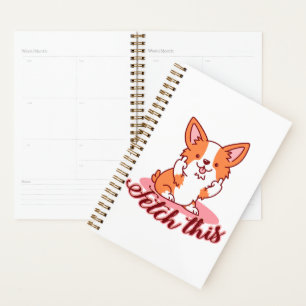 Agenda Divertido perro de Corgi medio capta esto