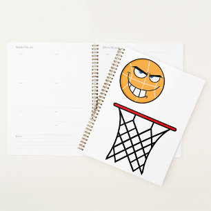 Agenda Divertido sonriente baloncesto cara a zumbar