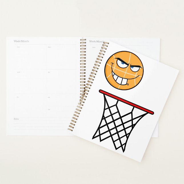 Agenda Divertido sonriente baloncesto cara a zumbar (Subido por el creador)