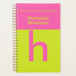 Agenda Diviértete con Monograma Personalizado Brillante