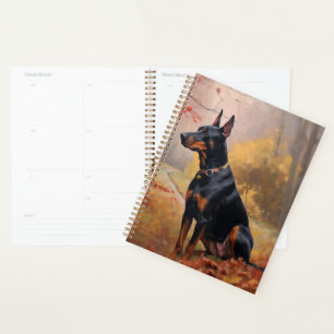 Agenda Doberman en otoño inspira la caída de las hojas