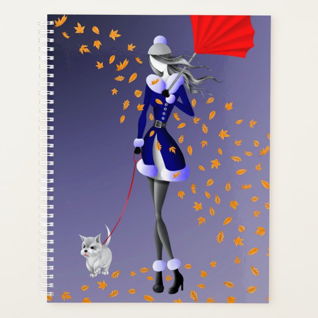 Agenda Dog Walker Autumn Deja azul (Anverso)