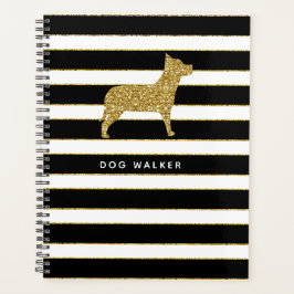 Agenda Dog Walker Planner Golden Stripes