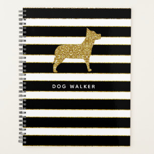 Agenda Dog Walker Planner Golden Stripes