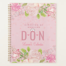 DON Nurse Pink Personalized Floral Journal Planner