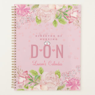 Agenda DON Nurse Pink Personalized Floral Journal Planner