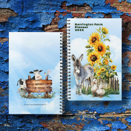 Agenda Donkey and Sunflowers Homestead Custom Planner