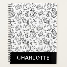 Doodle Escolar Personalizado en Blanco y Negro Dib
