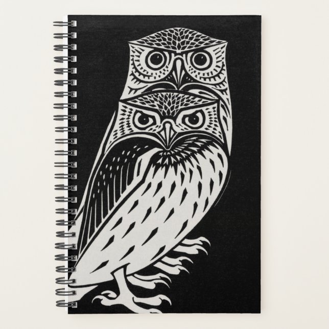 Agenda Dos lechuzas negras y blancas, por Julie de Graag  (Anverso)