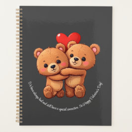 Agenda Dos personalizados se abrazan.