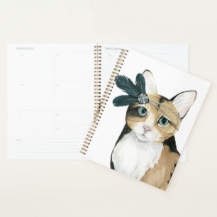 Agenda Downton Cat   Bejeweling con plumas