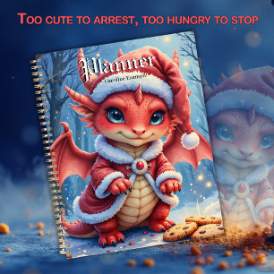 Agenda dragón de Navidad, demasiado lindo para arrestar,
