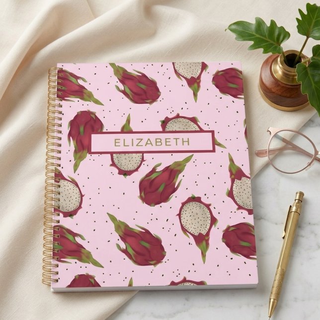 Agenda Dragon Fruit Pattern Personalizado Tropical Person (Subido por el creador)