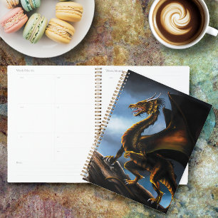 Agenda Dragón negro de oro de cobre