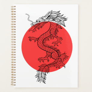 Agenda Dragón rojo y blanco chino