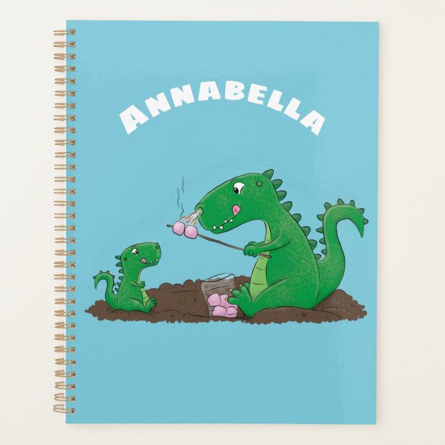 Agenda dragones cortos asando malvaviscos personalizado (Anverso)
