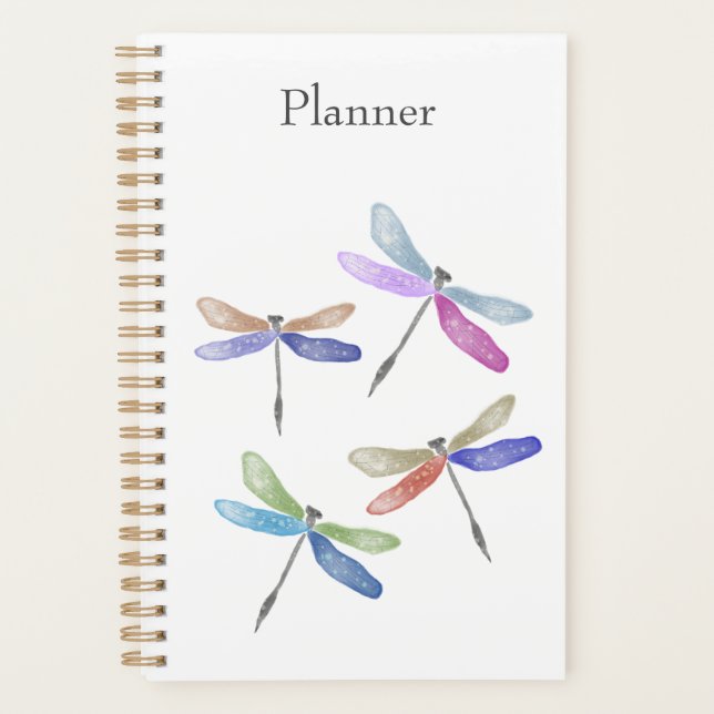 Agenda Dragonfly Watercolor Annual Planner  (Anverso)