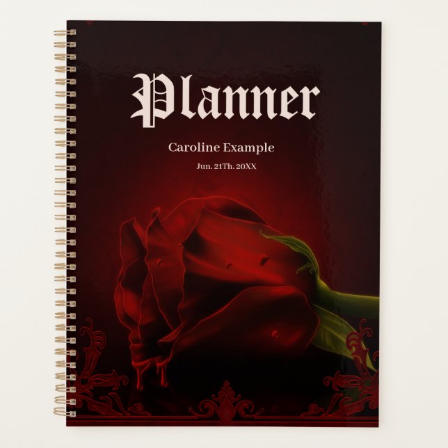 Agenda Drama de amor, el gótico Rosa de la Memoria. (Anverso)