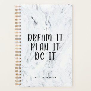 Agenda Dream It Plan It Do It Motivational Cita Marble