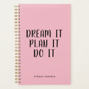 Agenda Dream It Planea It Do It Typographic Motivation