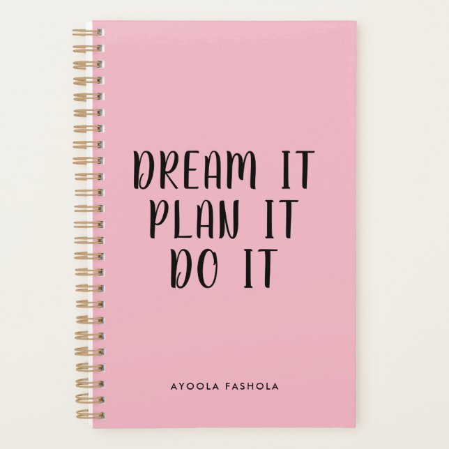 Agenda Dream It Planea It Do It Typographic Motivation (Anverso)