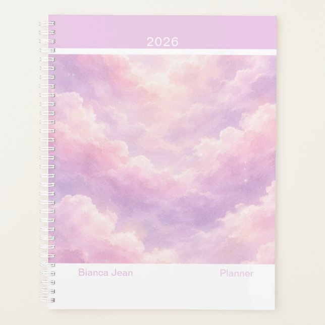 Agenda Dreamy Cotton Candy Cloudscape Modern Large (Anverso)