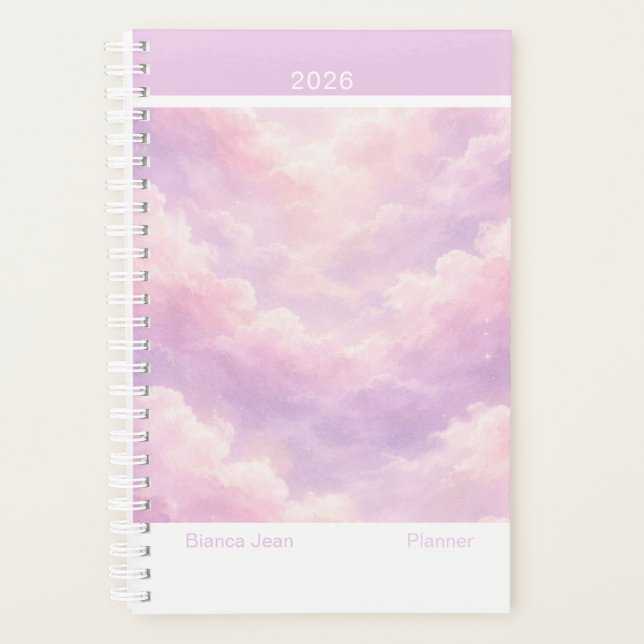 Agenda Dreamy Cotton Candy Cloudscape Modern Small (Anverso)