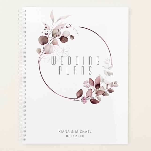 Agenda Dreamy Foliage Boda Burgundy ID817 (Anverso)