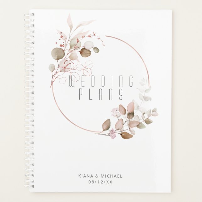 Agenda Dreamy Foliage Boda Rubor Pink ID817 (Anverso)