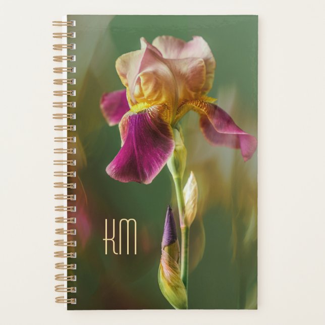 Agenda Dreamy Iris Floral photo art with monogram (Small) (Anverso)