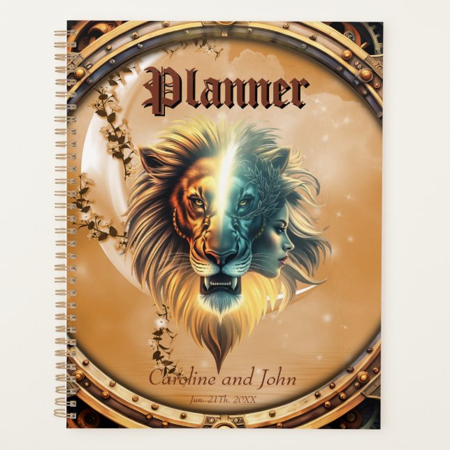 Agenda Dualidad de fuerza, el león y la mujer. (Anverso)