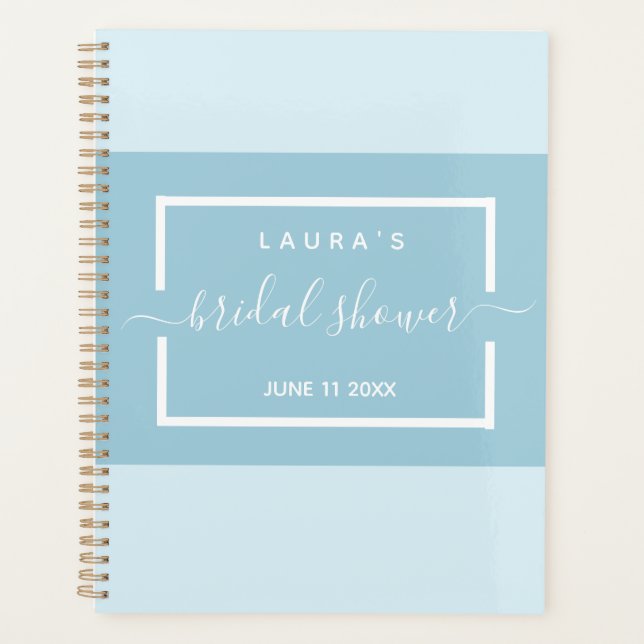 Agenda Ducha Bridal Azul Claro Elegante (Anverso)