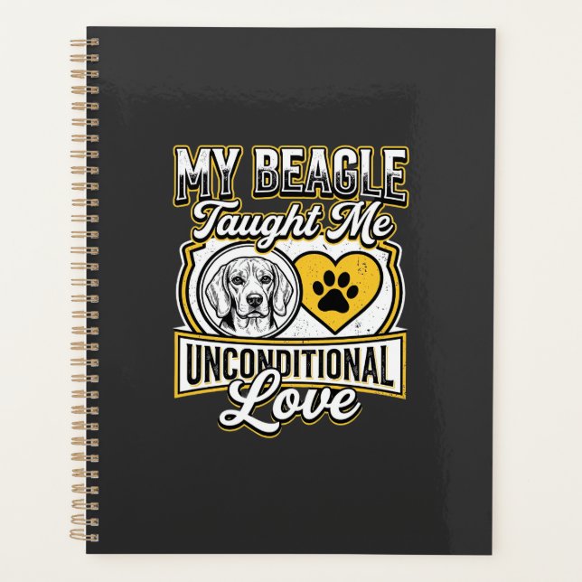 Agenda Dueño de perro Beagle amor incondicional (Anverso)